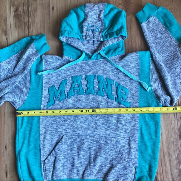 Vintage MAINE Hoodie Sweatshirt Pullover Long Sleeve Gray Medium Women’s - Picture 6 of 16